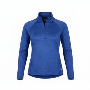 HEAD Womens Blue Space Dye Quarter Zip Pullover Athletic Top Size Large